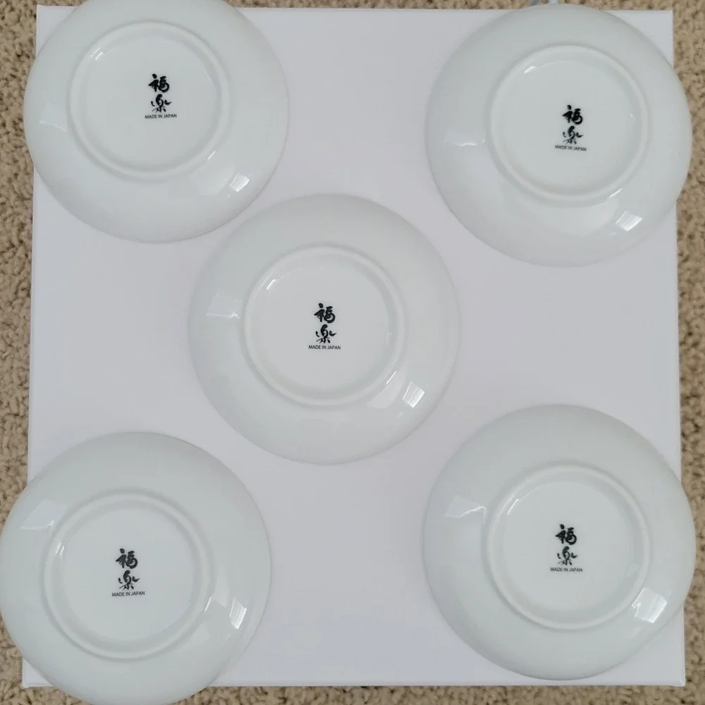 Mino ware Japanese Ceramic Sauce Plates (5) 3.5